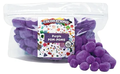 Produktbild von Farbige Pompons – Lila, 100 Stück