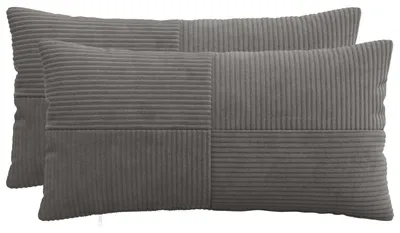 Produktbild von vidaXL Kissenbezug 2 pcs ALMELO Dunkelgrau 40 x 70 cm Cord