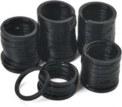 Produktbild von Schwarze metallenen Flachschlüsselringe - Set aus 50 - 25 mm