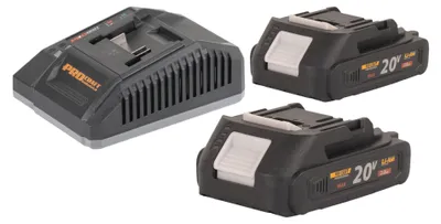 Produktbild von Procraft Starter Pack C20/4 Ladegerät 20 V 4 A + 2x 20/2A Akku 2,0 Ah
