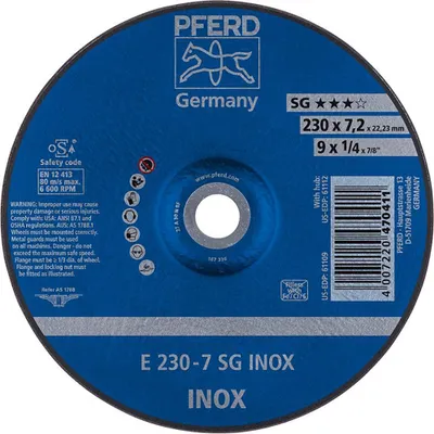 Produktbild von PFERD E 180-8 SG INOX, Metall, 8500 RPM, 18 cm, 8,3 mm, 10 Stück(e)