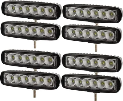 Immagine prodotto di Greenmigo 8X 18W Fari da lavoro per auto, fari ausiliari a LED, barra luminosa a LED, impermeabile IP67