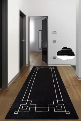 Immagine prodotto di Conceptum Hypnose, Square- Square Black 80X200 CHL, nero, passatoia per tappeti, 80 x 200 cm, 50% tessuto di velluto / 50% poliestere
