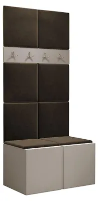 Produktbild von MIRJAN24 Garderoben-Set Orion IV, Garderobe mit Sitzbank mit 8 x Wandpanel 42x42 (Farbe: Cashmere, Polo 877)