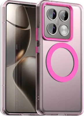 Image de Etui pour Xiaomi 14T Pro, compatible MagSafe, étui fin semi-transparent mat et antichoc Rouge