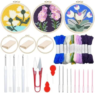 Obrázok produktu pre Stroj na vyšívanie s ihlou – pre začiatočníkov – priemer 20 cm