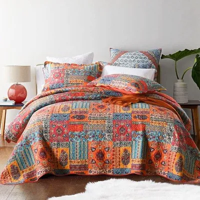 Produktbild von Katoenen Patchwork-Decken 220 x 240 cm Gewatteert für Doppelbett Landhausstil
