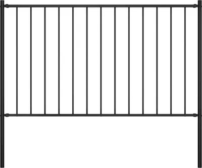 Obrázok produktu pre Plotový panel Woerden so stĺpikmi oceľový 1,7x1 m čierny