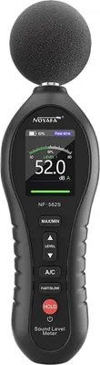 Obrázok produktu pre Digitálny hlukomer NOYAFA s váženým decibelovým meračom A/C, 30 až 130 dB SPL s ukladaním údajov MAX/MIN, automatický vypínací alarm, hlukomer pre učebne, kancelárie a továrne