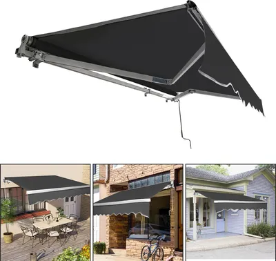 Immagine prodotto di Tenda da sole a braccio articolato 300x250 cm Grigio Tenda da sole retrattile Tenda da sole Protezione solare Tenda da sole per balcone Protezione solare a braccio articolato