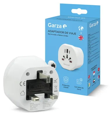Zdjęcie produktu dla Adapter podróżny typu G (brytyjski) do użytku w Anglii, Irlandii, Singapurze i innych krajach, 5 w 1, kompaktowy i bezpieczny, przeznaczony dla podróżujących po świecie