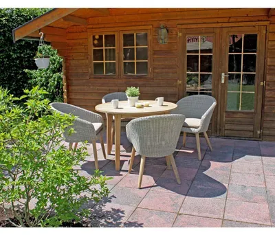 Obrázek produktu pro Garden Pleasure Arvada sedací souprava taupe, hnědý plast, dřevo, 9 dílů