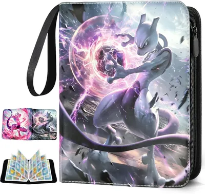 Produktbild von Pokémon Sammelkarten Album, Karten Sammelalbum, 50 Seiten 900 Sammelalbum Karten Kapazität, Tragbarer Wasserdichter Sammelalbum, Mit Reißverschluss