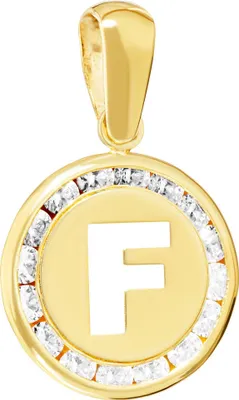 Produktbild von Kettenanhänger Buchstabe F 333 Gelb gold 8 Karat 9mm Talisman Amulett Anhänger