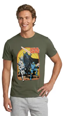 Produktbild von Star Wars Retro Darth Vader Und Stormtrooper Männer T-Shirt, XL, Militärgrün