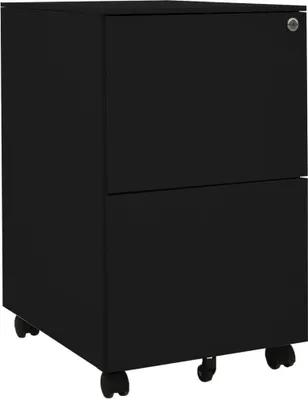 Obrázok produktu pre Mobilná kartotéka čierna 39x45x67 cm oceľ