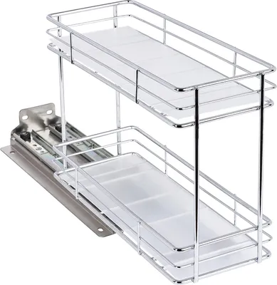 Produktbild von ONVAYA® Gewürzregal ausziehbar | Doppelkorb | Gewürzständer aus Edelstahl | Schrankeinsatz für die Küche | Regal Organizer | Teleskop-Gewürzregal für Schränke und Schubladen