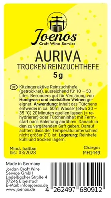Produktbild von Trocken Hefe AURIVA - Kitzinger Reinzuchthefe | 5g ausreichend für 10-50 l für Met, Auslese und Eiswein