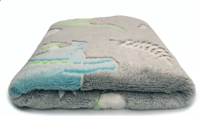 Obrázek produktu pro Minky Plyšový dinosaurus svítící ve tmě Wild 50 x 155 cm