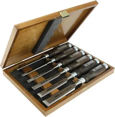 Obrázok produktu pre Sada plochých dlát v kazetě, WOOD LINE PROFI, 6-10-12-16-20-26, mořená