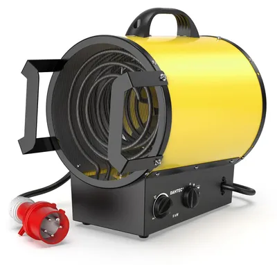 Obrázok produktu pre Elektrický ventilátorový ohrievač – výkon 9000 W – pripojenie 400 V – žltá farba