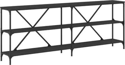 Obrázok produktu pre vidaXL Konzolový stôl čierny 200x30x75 cm Materiál drevo a železo