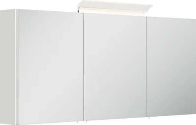 Produktbild von Badezimmer Spiegelschrank 3-türig LED-Acryllampe 140cm Weiß Hochglanz