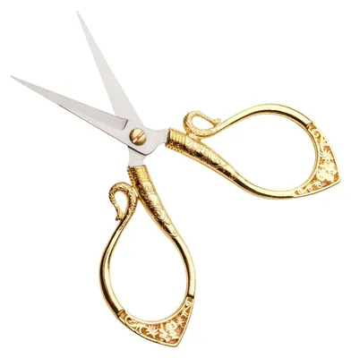 Produktbild von Goldene Edelstahl-Nähschere, Stickschere, kleine, scharfe Stoffschere, Kreuzstichschere für Sticken, Nähen, Handarbeiten und DIY-Projekte