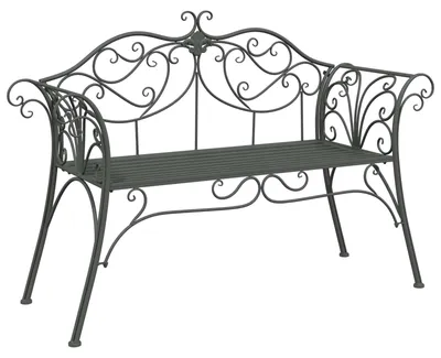 Zdjęcie produktu dla Ławka ogrodowa, 2 miejsca, wymiary 130 x 47 x 90 cm, stal