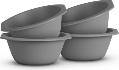 Image de Bol en plastique - sans BPA (Ø 15,5 cm x 6 cm) gris, lot de 4
