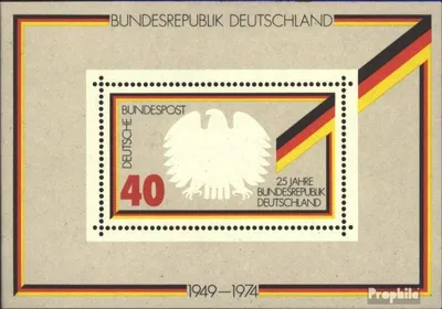 Produktbild von Briefmarken BRD (BR.Deutschland) 1974 Mi Block10 (kompl.Ausg.) FDC 25 Jahre Bundesrepublik Deutschland / Bl.10