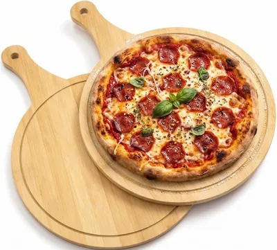 Image de 2 plaques à pizza de 30 cm avec poignées