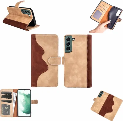 Image de Étui de protection en simili cuir marron pour Samsung Galaxy S23 Plus