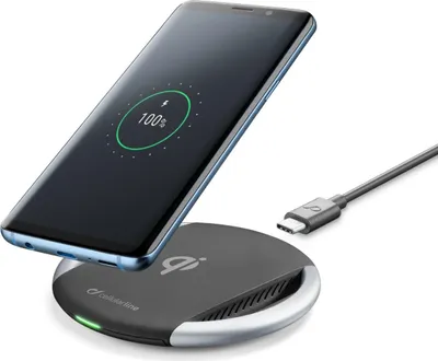 Zdjęcie produktu dla Cellularline WIRELESSPAD10WTYCK, Wewnętrzna, DC, USB, Bezprzewodowe ładowanie, 1,6 m, Czarny, Srebrny