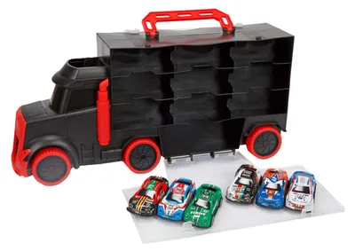 Produktbild von Autotransporter Koffer mit 6 Rennwagen - Spielzeugauto-Set