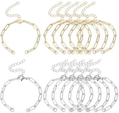 Productafbeelding van Schakelarmbanden Set van 6 - Roestvrij Staal - Karabijnsluiting - Sieraden Maken - Voor Vrouwen - 202 cm