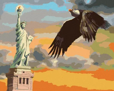 Produktbild von Zuty - Malen nach Zahlen - ADLER AN DER FREIHEITSSTATUE (D. RUSTY RUST), 40x50 cm, ohne Keilrahmen