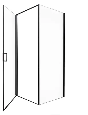 Produktbild von HOME DELUXE Duschkabine LIVIA Schwarz Matt - 90 x 195 cm ESG & Aluminiumrahmen|Duschabtrennung, Eckdusche, Duschtür, KI-generiertes Bild