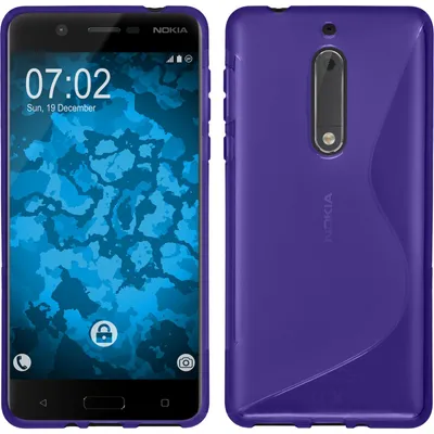 Produktbild von PhoneNatic Case für Nokia 5 Hülle Silikon lila S-Style Cover Nokia 5 Tasche + 2 Schutzfolien