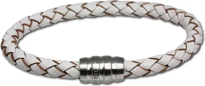 Produktbild von SilberDream Leder Armband weiß 20cm mit Edelstahl Verschluss D2LS1522