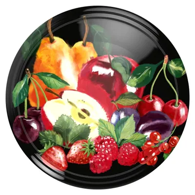 Produktbild von 30 Stück Twist Off Deckel Schraubdeckel Ø 82/6mm / Ø 66mm Deckel für Gläser SCHWARZ OBST (Ø 66mm)