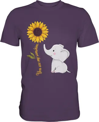 Produktbild von Elefant Sonnenblumen T-Shirt Gärtner Geschenk – Urban Purple / 3XL