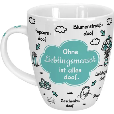 Image de Sheepworld 46508 Tasse Sans personne préférée, tout est stupide, nuage, 45 cl, bleu, tasse cadeau