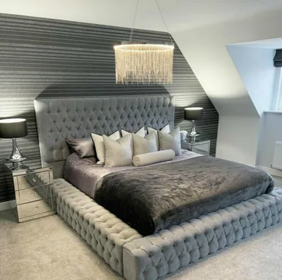 Produktbild von Chesterfield Bett Luxus Schlafzimmer Hotel Polster Betten mit Knöpfen 180x200cm