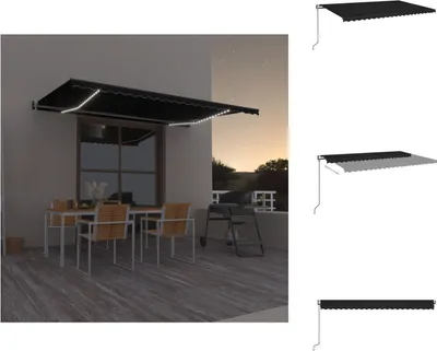 Produktbild von vidaXL Automatische Markise mit LED & Windsensor 500x350 cm Anthrazit -  Markisen