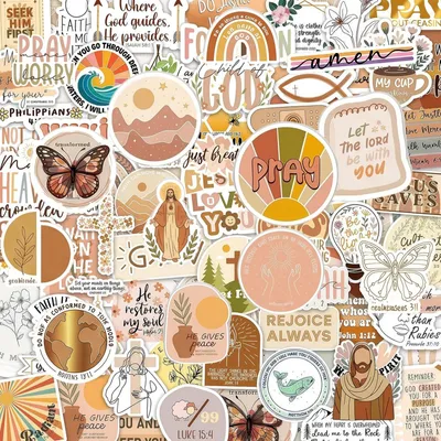 Productafbeelding van 160 stuks christelijke stickers, waterdichte retro vinylstickers voor decoratie