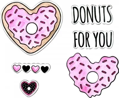 Zdjęcie produktu dla Wykrojnik + stempel Sizzix Framelits - Donuts for You - serca pączki