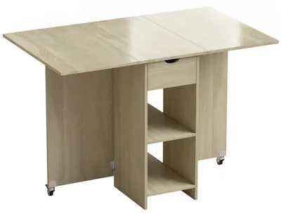 Obrázok produktu pre Rozkladací jedálenský stôl pre 2-4 osoby so zásuvkou | Farba: prírodné drevo | Rozmery: 114,5 x 70 x 75 cm