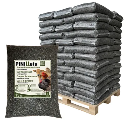Produktbild von PINI Sonnenblumenschalen Pellets Einstreupellets 975 kg Palette Einstreu