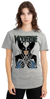 Obrázek produktu pro Marvel X-Men Wolverine, dámské tričko, sportovní střih, barva: šedá (Heather), velikost: L – Sportovní střih